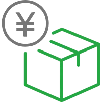 コストを表す荷物と円マークのアイコン