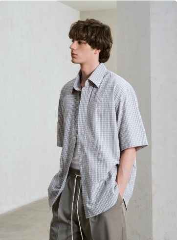 チェック柄オーバーサイズシャツ