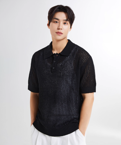 フィッシングニットポロシャツ