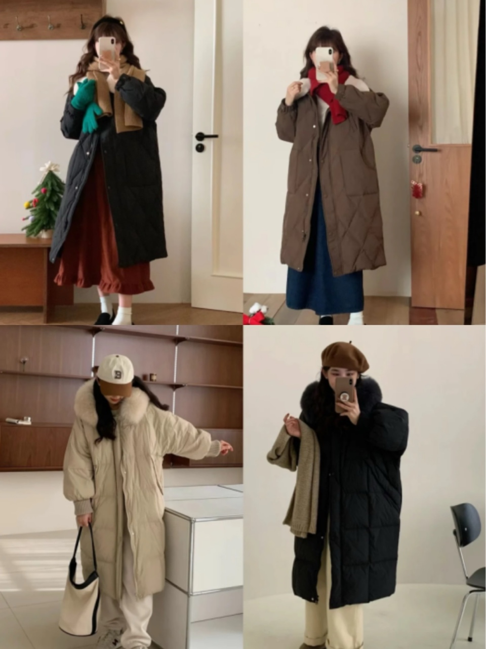 平湖市のショップでダウンを着る女性