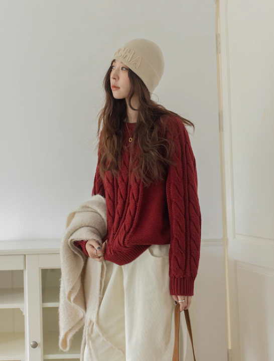 ケーブル編みニットの商品画像