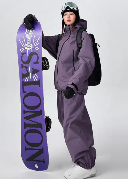 パステルカラーのスノーボードセットアップ