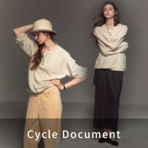 CYCLE DOCUMENTOの衣装をまとう女性モデル