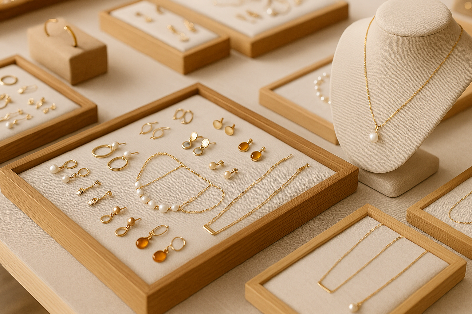 アクセサリーが店頭に並ぶ風景