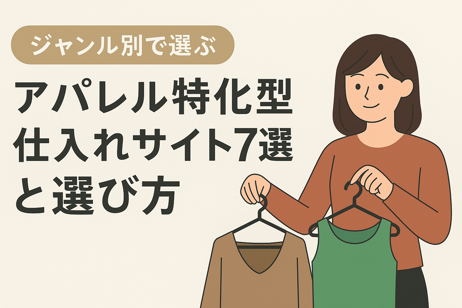 アパレル特化型仕入れサイト７選と選び方のイラスト