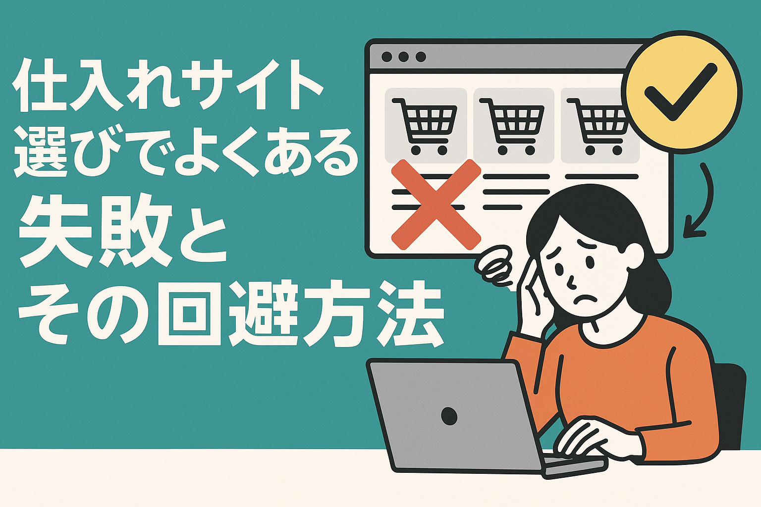 女性が悩んでいるイラスト