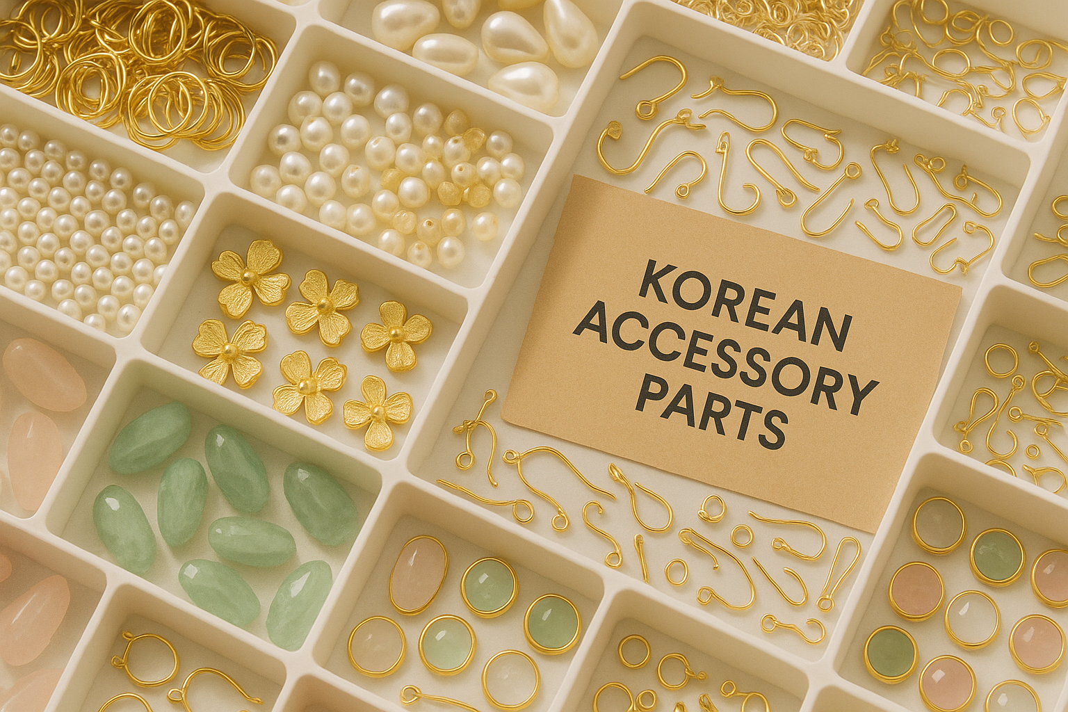 アクセサリーパーツが販売されている風景