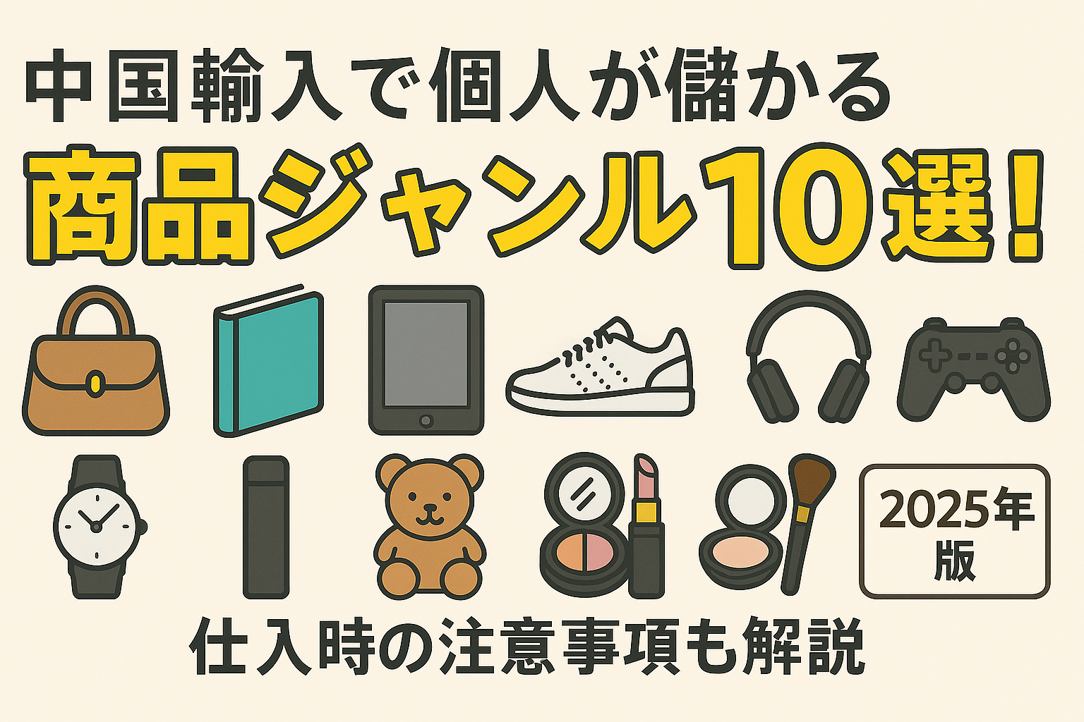 中国輸入で個人が儲かる商品ジャンル10選!のイメージ画像