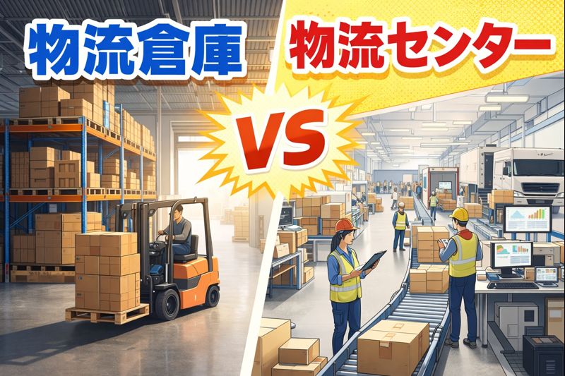 物流倉庫と物流センターの違い比較画像