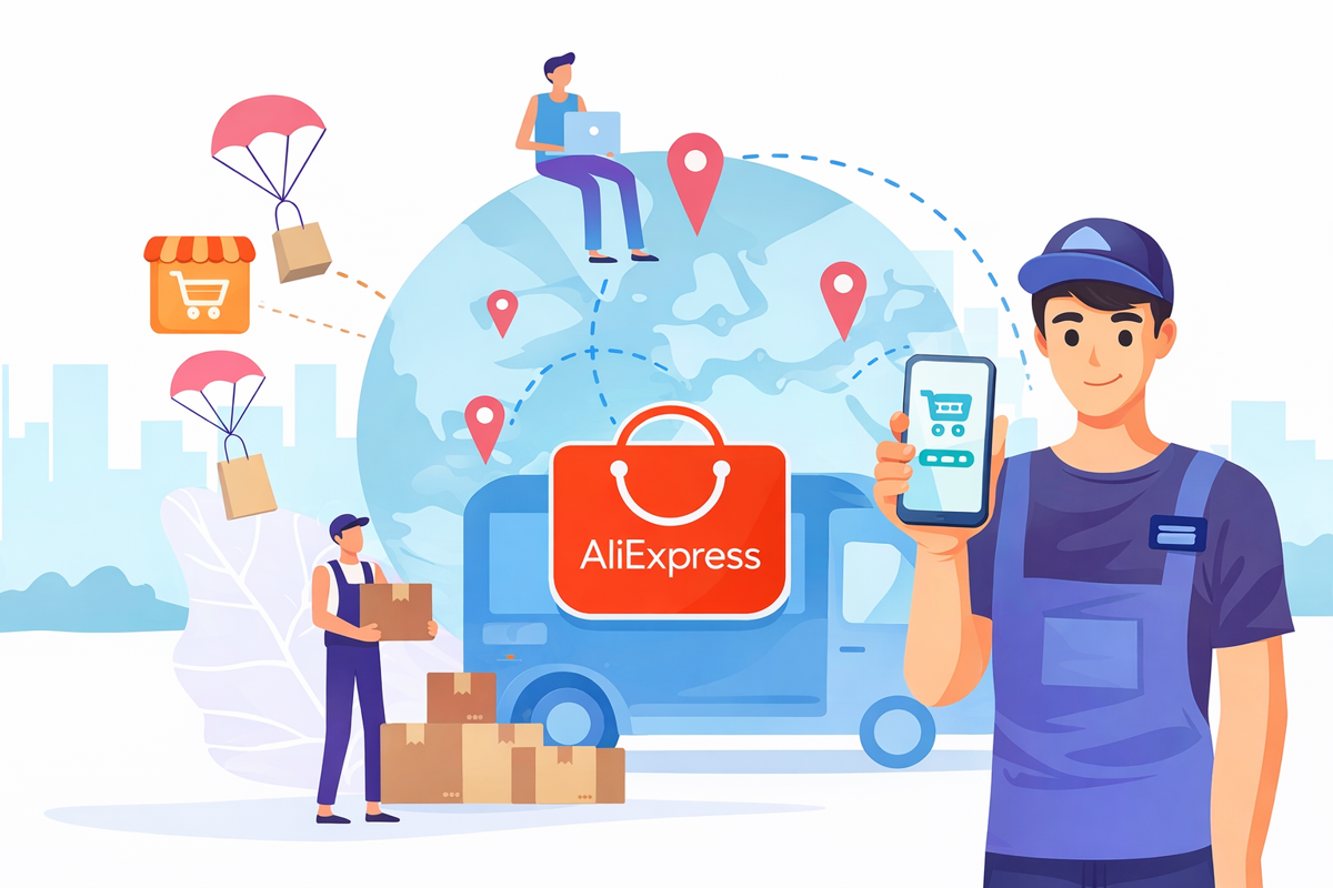 アリエクスプレスで稼ぐイメージイラスト