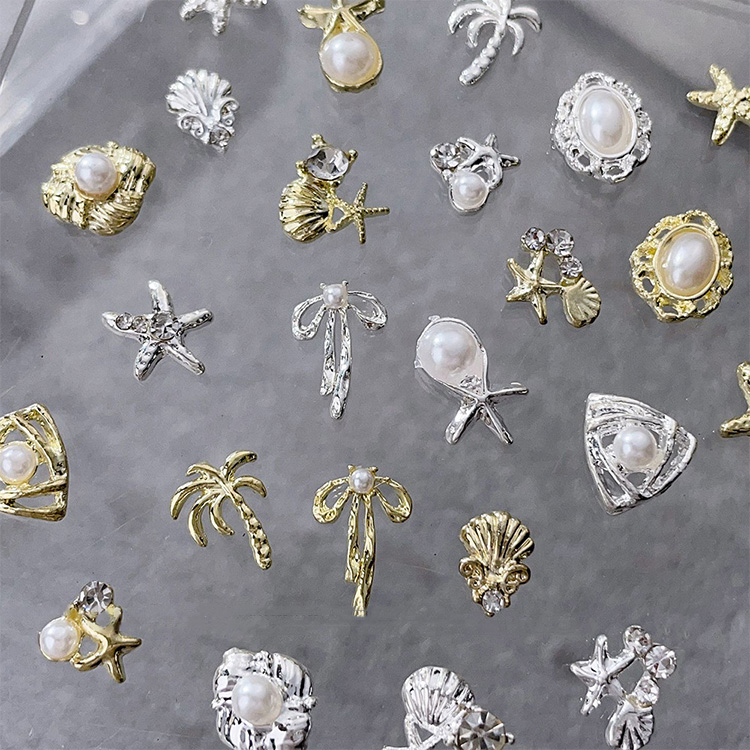 パール付きマリンモチーフネイルパーツミックス