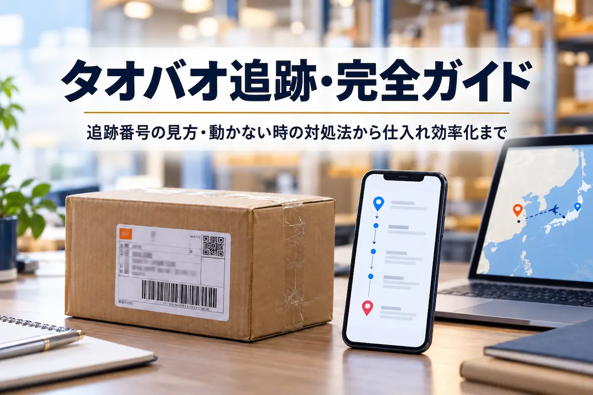 机上の荷物とスマホ上のその追跡画面。PC上には中国と日本の地図。