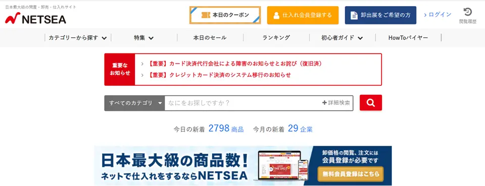 NETSEAホームページトップ画像
