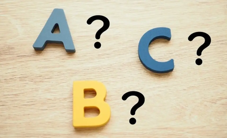 ABCの文字とクエッションマーク