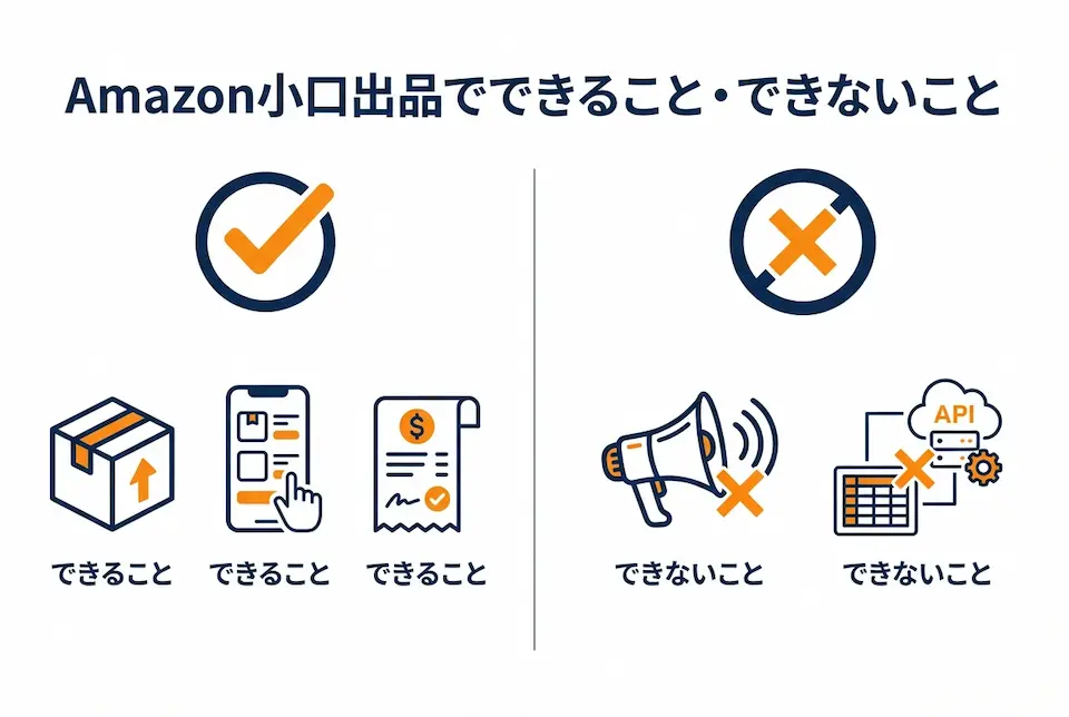 左側でできることのアイコン、右側でできないことのアイコンを表示