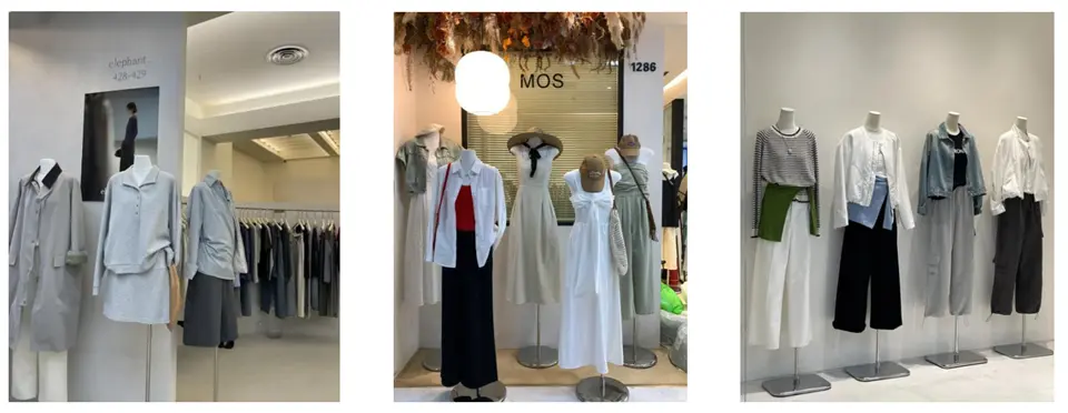 ショップに展示されたレディース服
